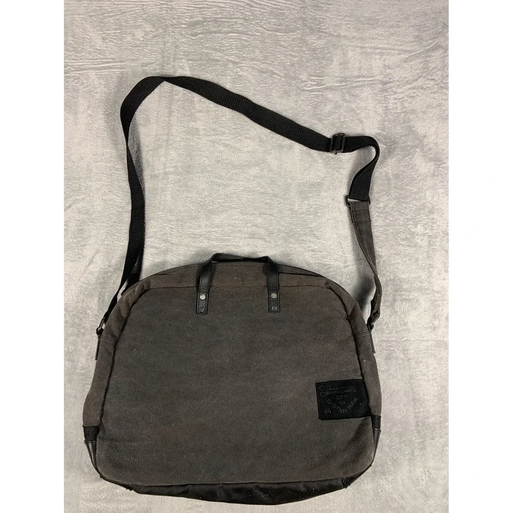 G-Star Raw Originals Denim Messenger Bag Large Gray Canvas Laptop Briefcase 3301